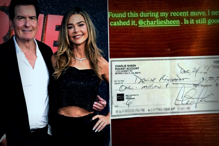 Denise Richards Reveals a $1 Million Check from Charlie Sheen: ‘Is It Still Valid?’